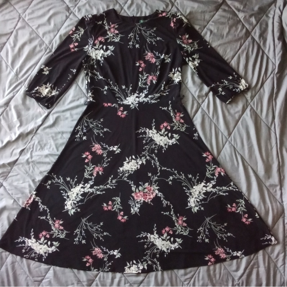 Ralph Lauren Floral Black Dress - Picture 5 of 13